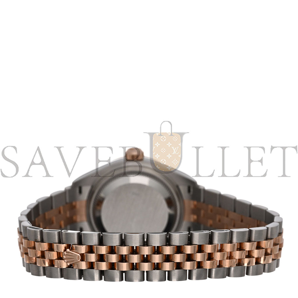 R*l*x stainless steel 18k everose gold 28mm oyster perpetual datejust watch chocolate roman 279171