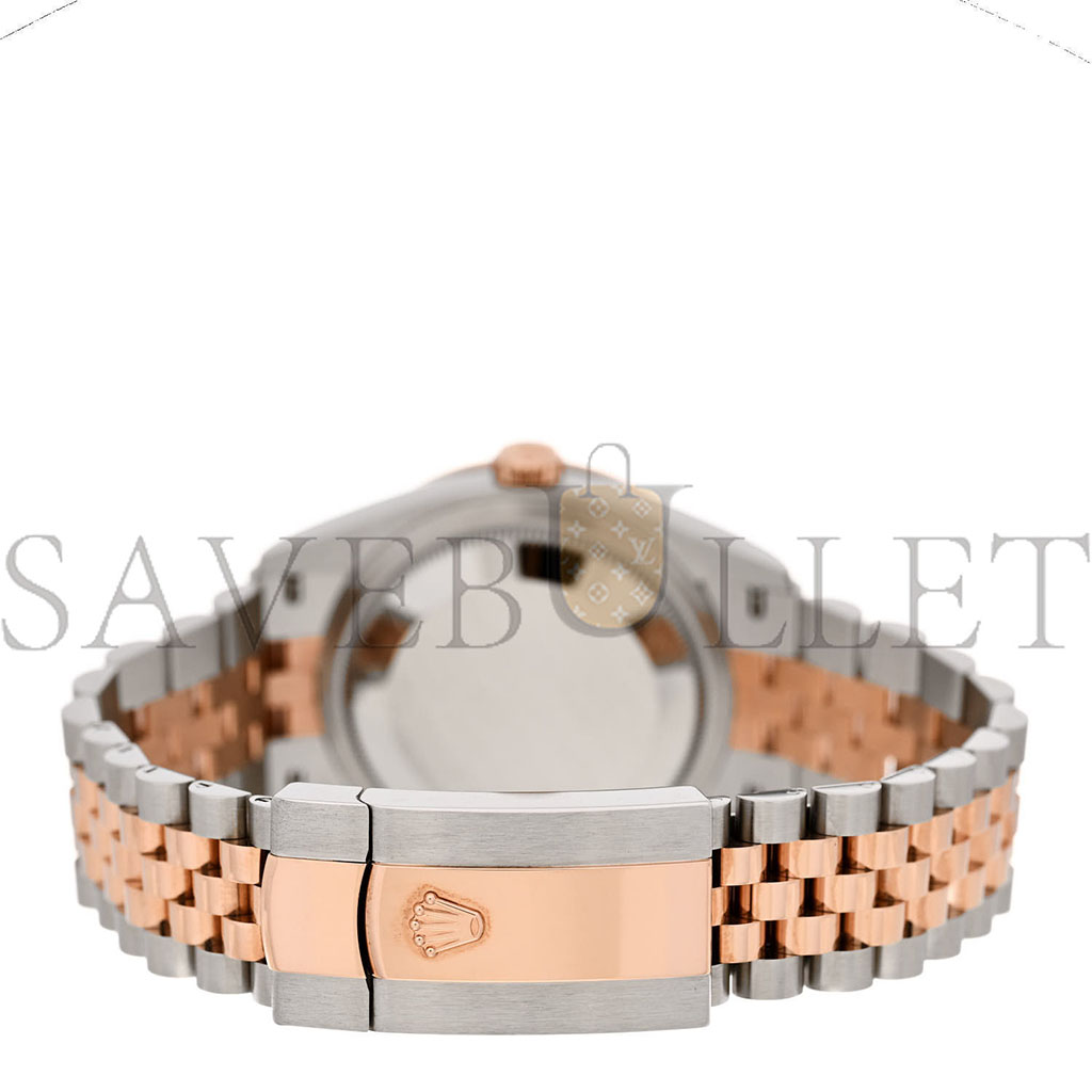 r*l*x stainless steel 18k everose gold Di*m*nd bezel 36mm oyster perpetual datejust watch black 126281rbr