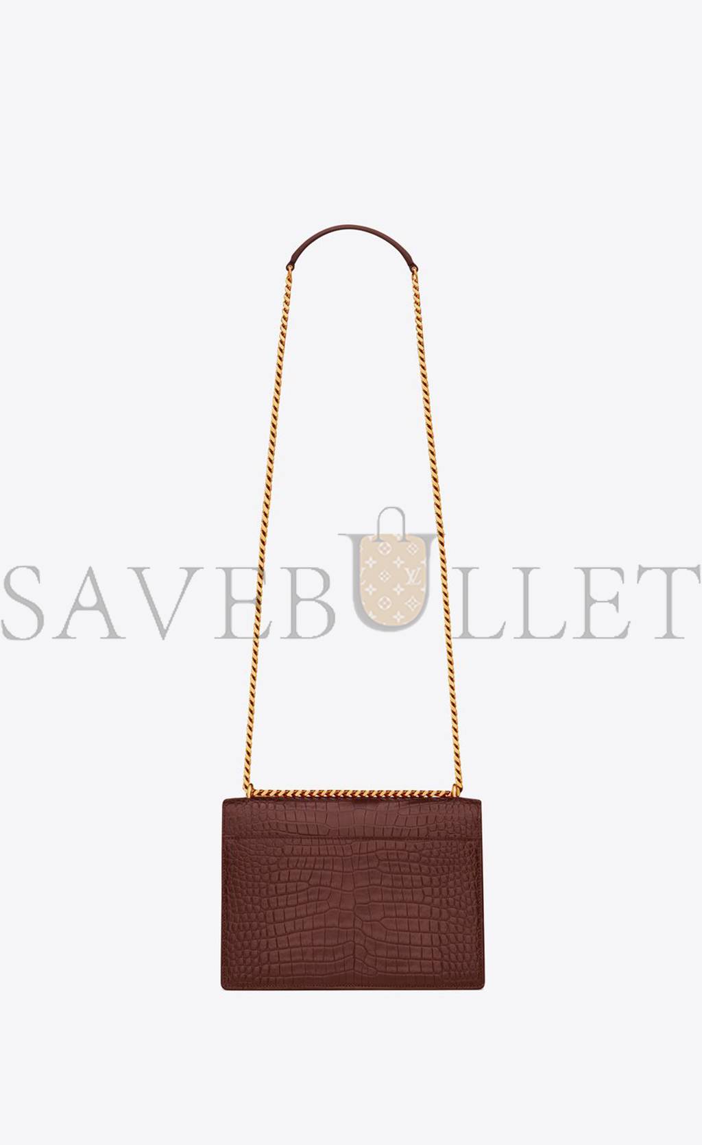 Y*L sunset medium chain bag in crocodile-embossed shiny leather 442906dnd0j6147 (22*16*6.5cm)