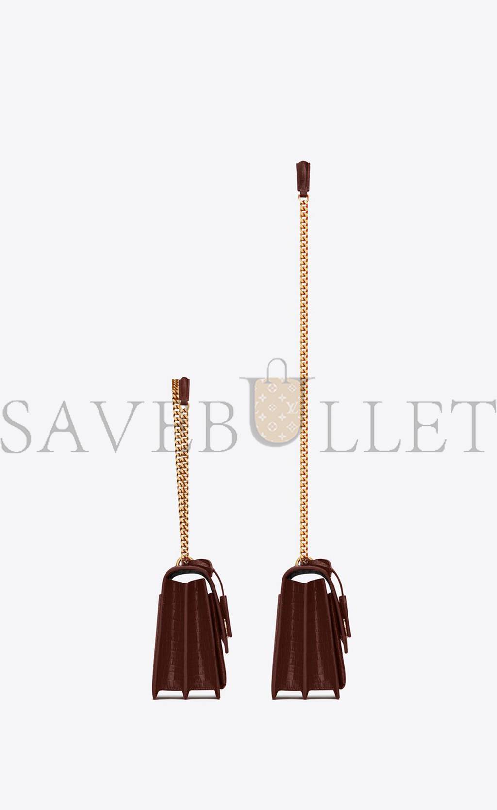 Y*L sunset medium chain bag in crocodile-embossed shiny leather 442906dnd0j6147 (22*16*6.5cm)