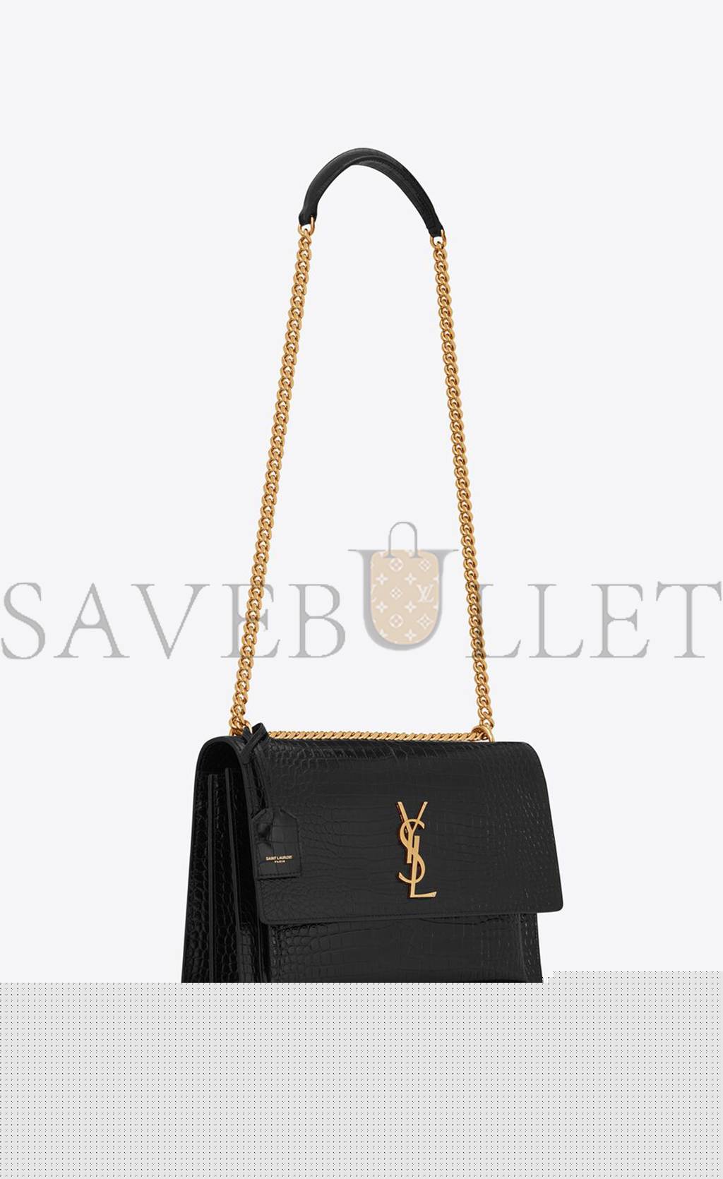 Y*L sunset large chain bag in crocodile-embossed shiny leather 498779dnd0j1000 (27*18*8cm)