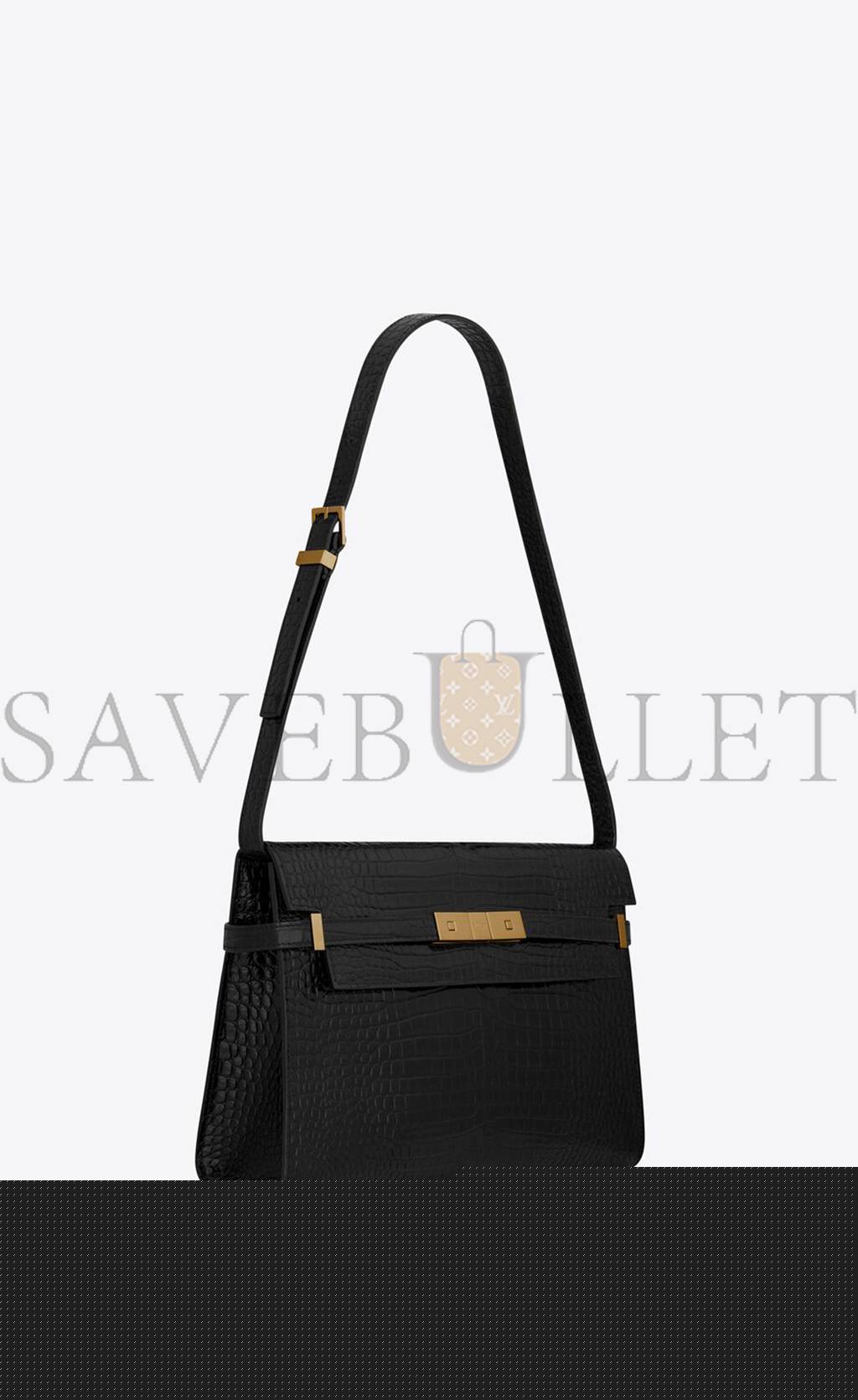 Y*L manhattan shoulder bag in crocodile-embossed shiny leather 579271dnd0j1000 (29*20*7.5cm)