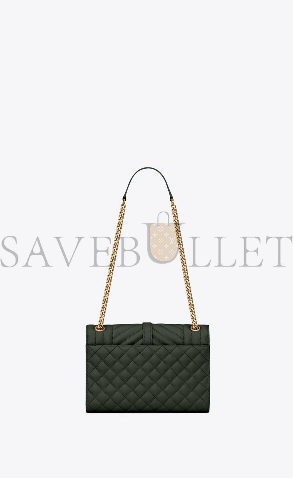 Y*L envelope medium chain bag in mix matelassé grain de poudre embossed leather 600185bow913045 (24*17.5*6cm)