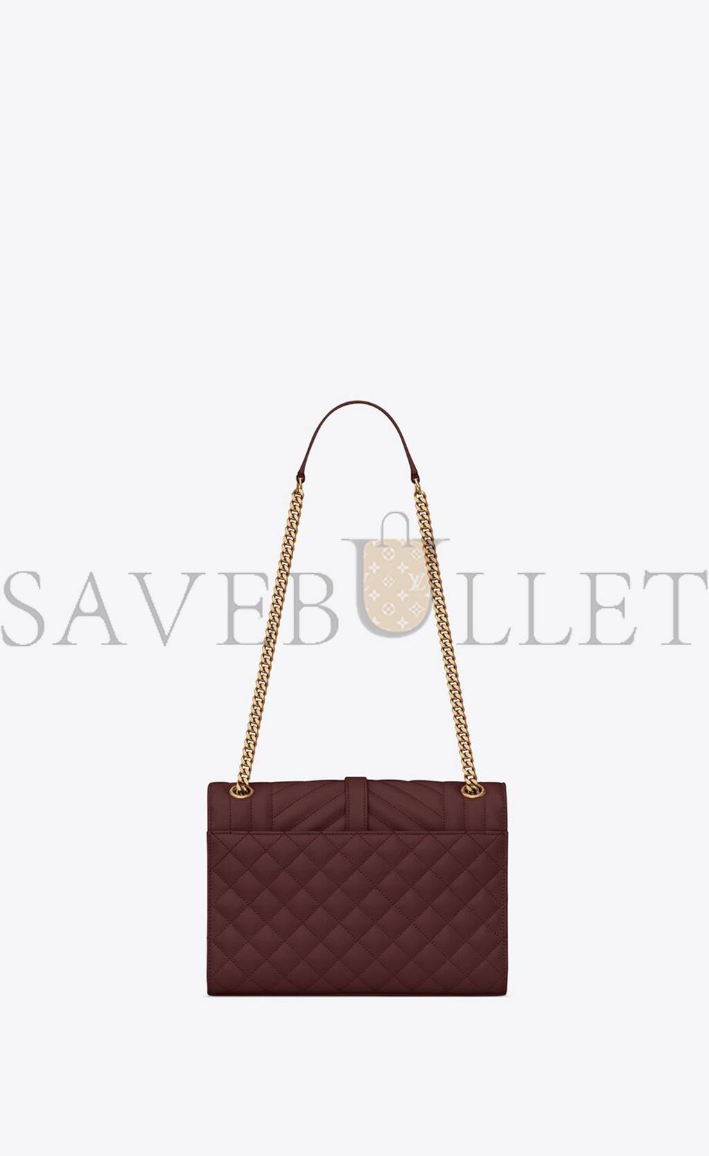 Y*L envelope medium chain bag in mix matelassé grain de poudre embossed leather 600185bow916475 (24*17.5*6cm)