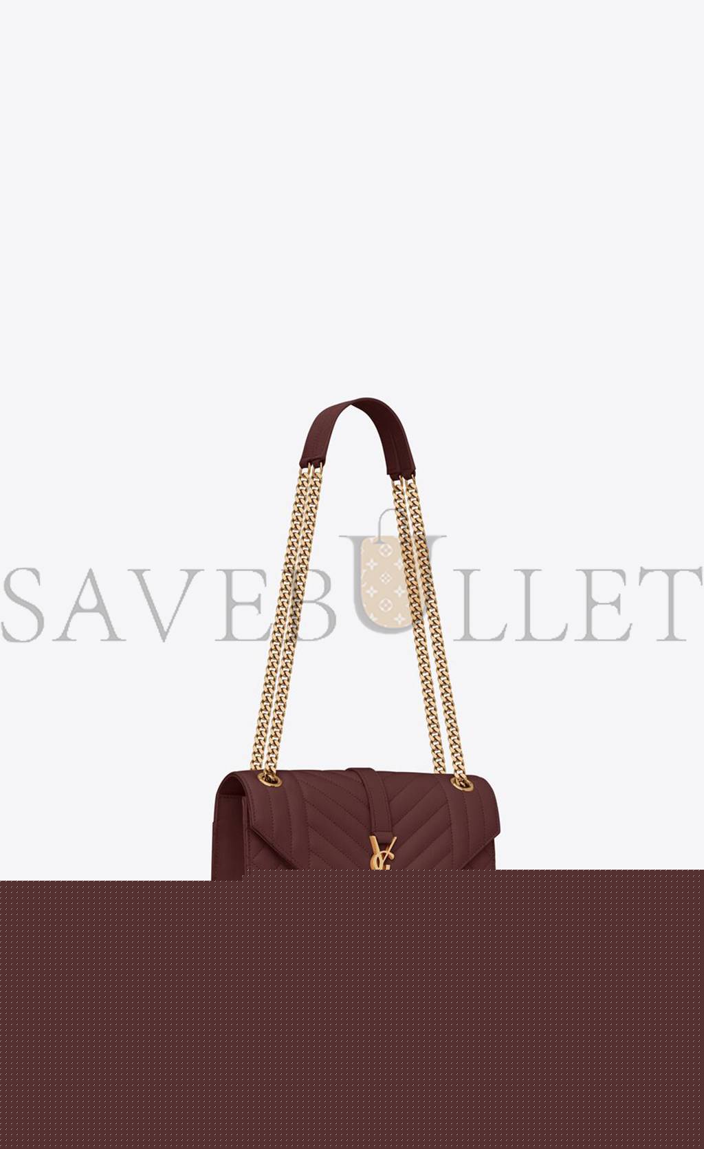 Y*L envelope medium chain bag in mix matelassé grain de poudre embossed leather 600185bow916475 (24*17.5*6cm)