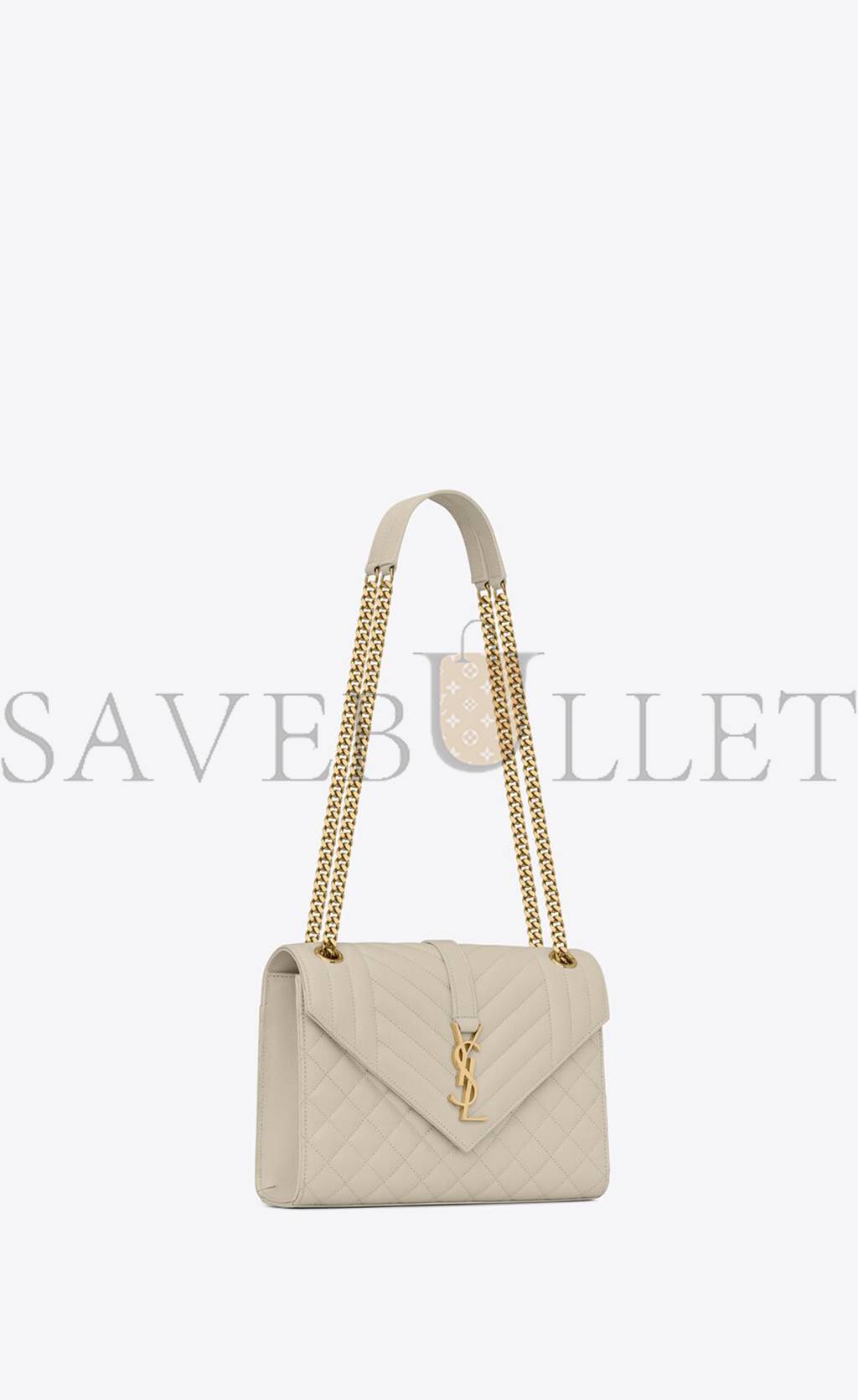 Y*L envelope medium chain bag in mix matelassé grain de poudre embossed leather 600185bow919207 (24*17.5*6cm)