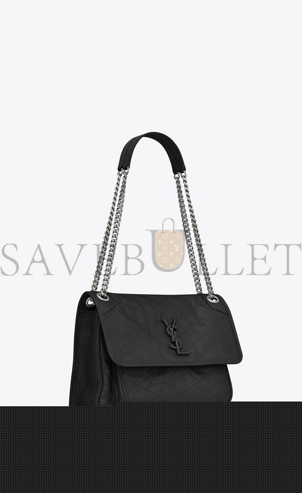 Y*L niki medium chain bag in crinkled vintage leather 6331580en041000 (28*20*8.5cm)