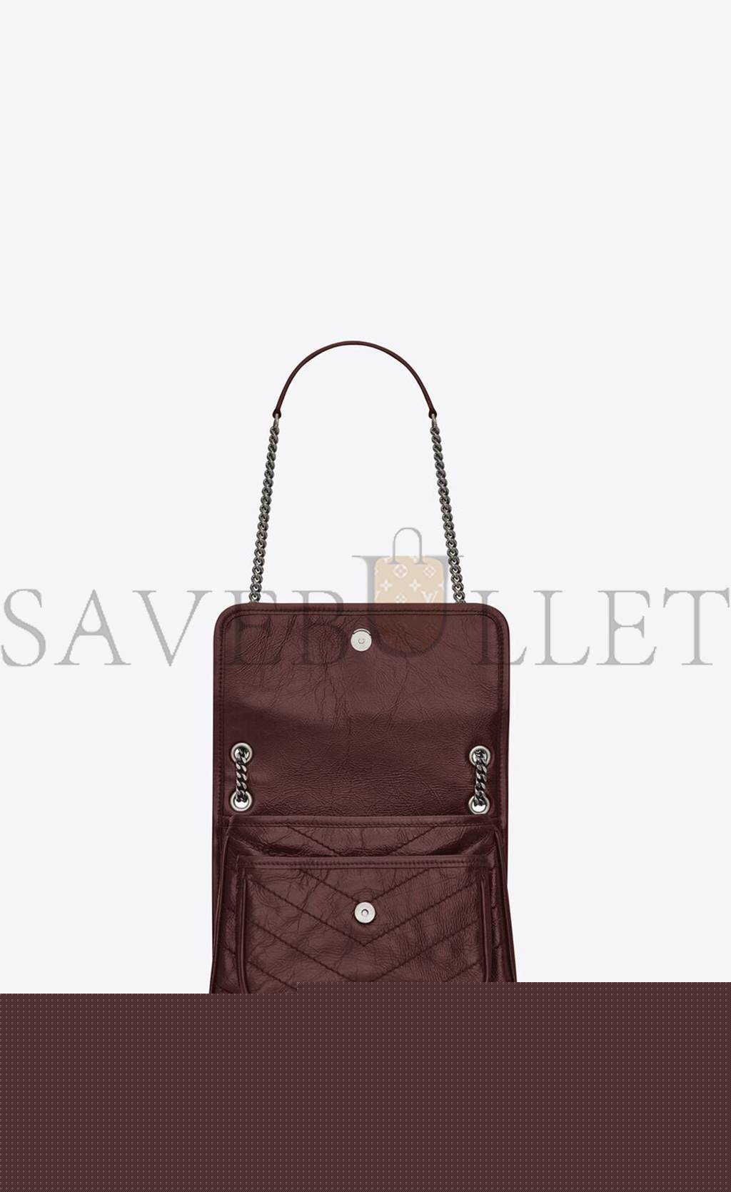 Y*L niki baby chain bag in crinkled vintage leather 6331600en046475 (21*16*7.5cm)