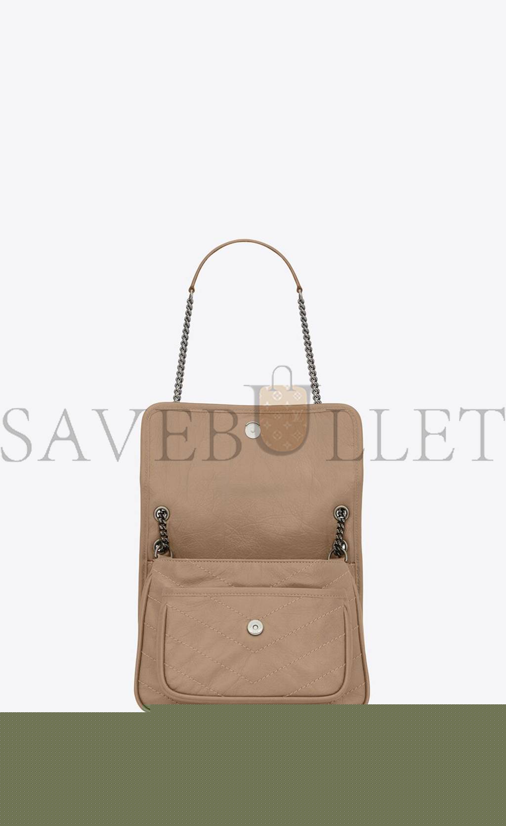 Y*L niki baby chain bag in crinkled vintage vegetable-tanned leather 6331601yg042826 (21*16*7.5cm)