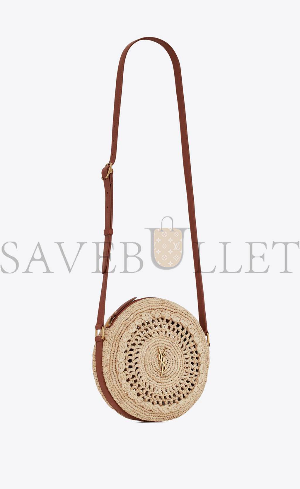 Y*L sac rond in raffia and smooth leather 685601gaaaa2080 (21*21*4cm)