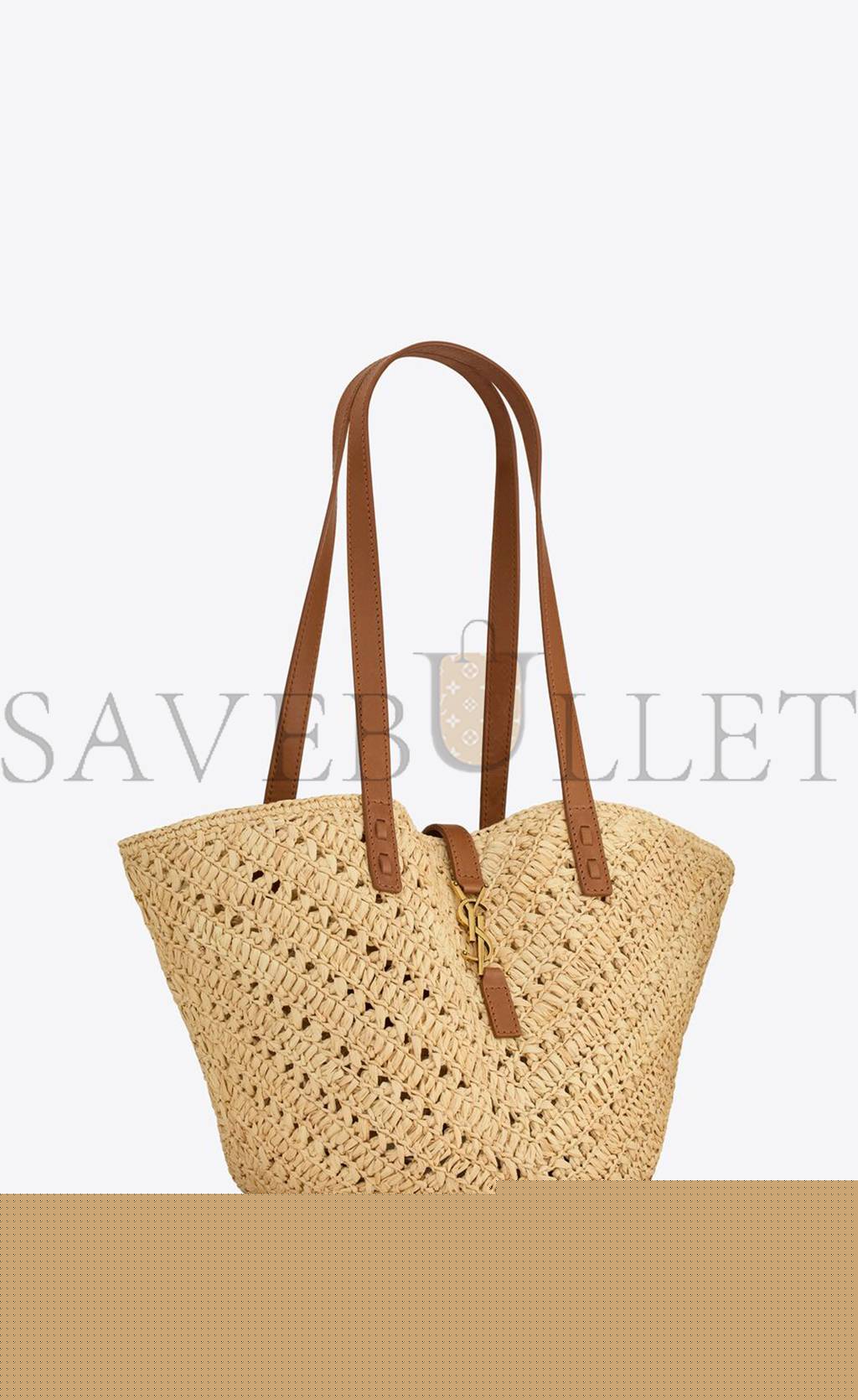 Y*L panier small in raffia and vegetable-tanned leather 751240gaadj2080 (38*21*20cm)