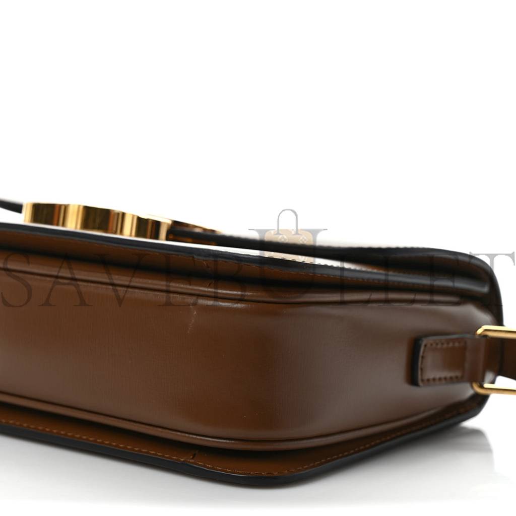 Ce**e shiny calfskin teen triomphe tan (18*14*6cm)