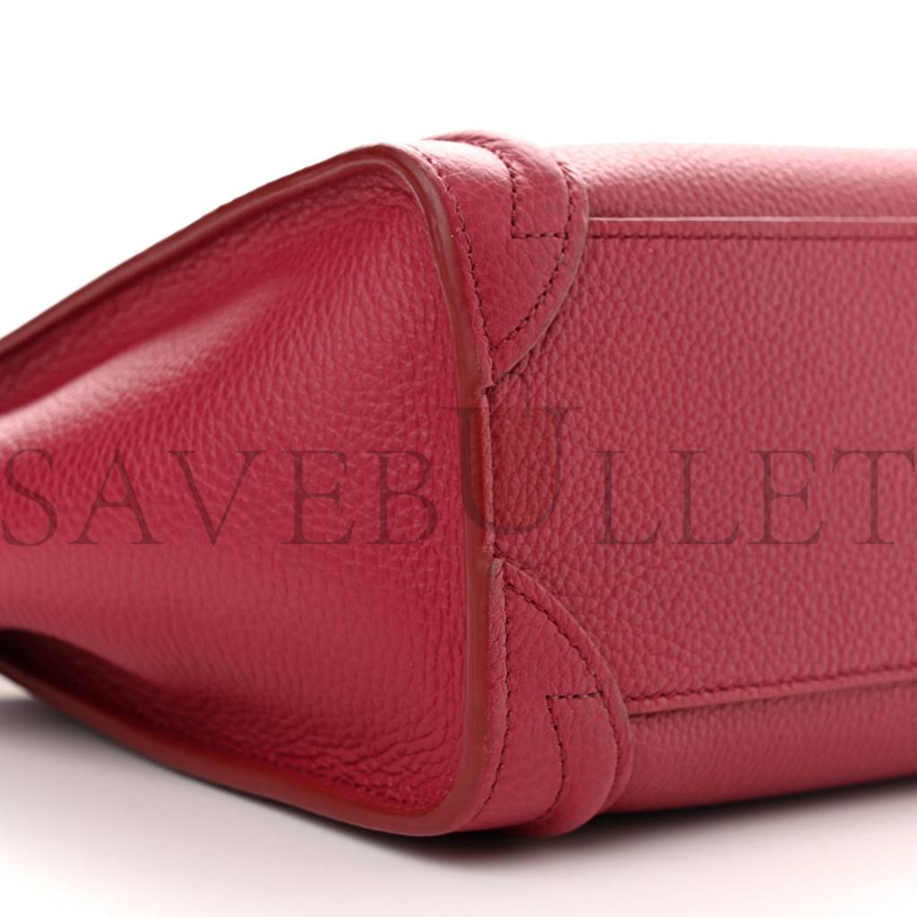 Ce**e drummed calfskin nano luggage rasberry (20*20*10cm)