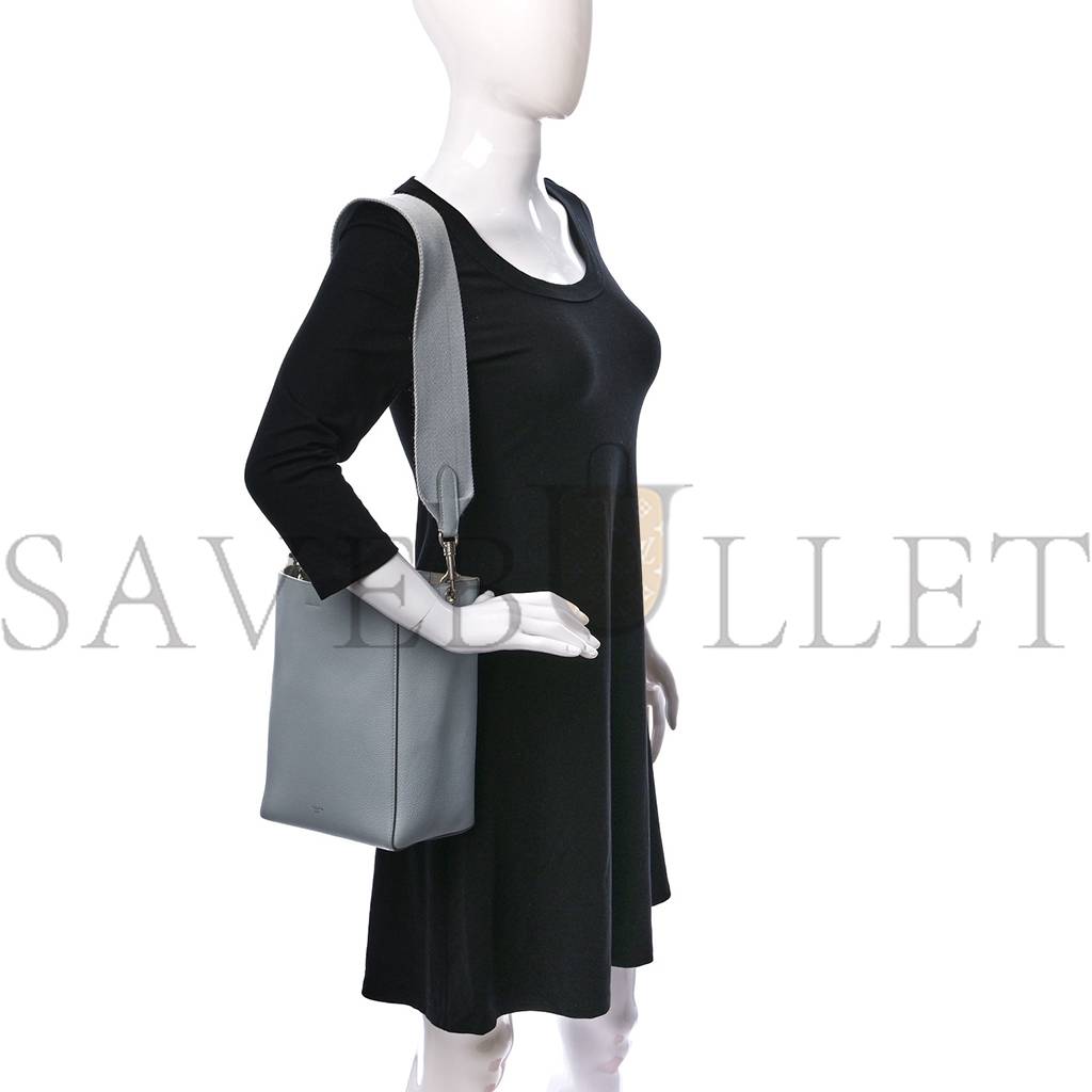 Ce**e soft grained calfskin small sangle bucket bag grey (24*18*12cm)