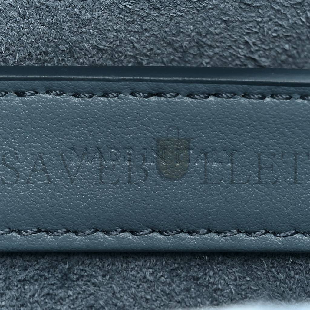 Ce**e smooth calfskin teen soft 16 shoulder bag blue grey (24*17*8cm)