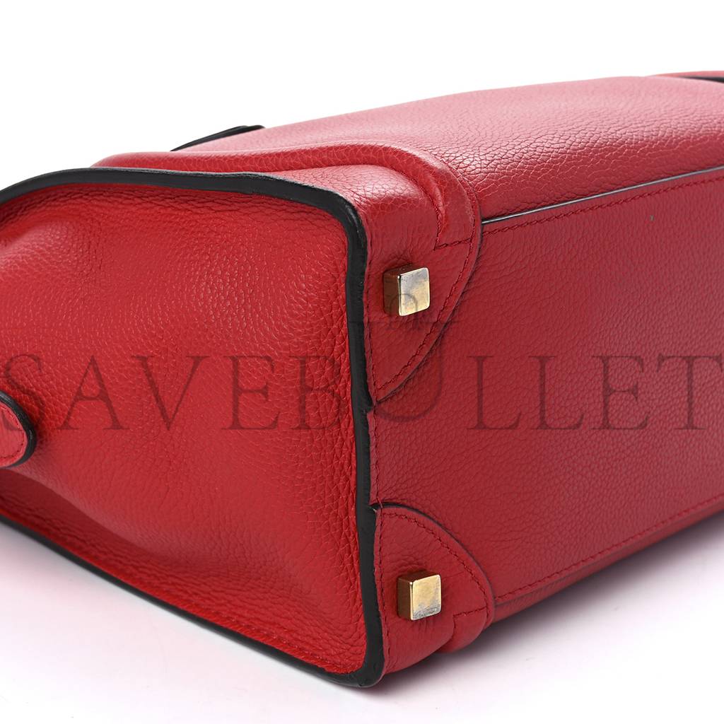 Ce**e drummed calfskin micro luggage red (26*25*13cm)
