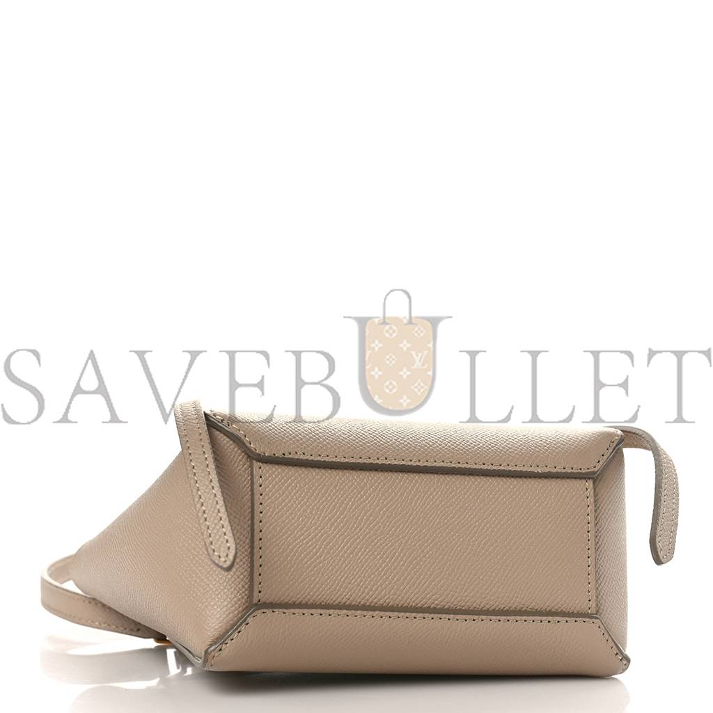 Ce**e grained calfskin pico belt bag light taupe (15*15*9cm)