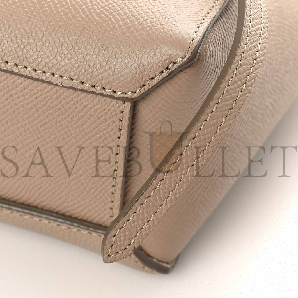 Ce**e grained calfskin pico belt bag light taupe (15*15*9cm)