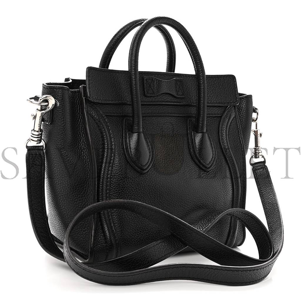 Ce**e drummed calfskin nano luggage black (20*20*10cm)