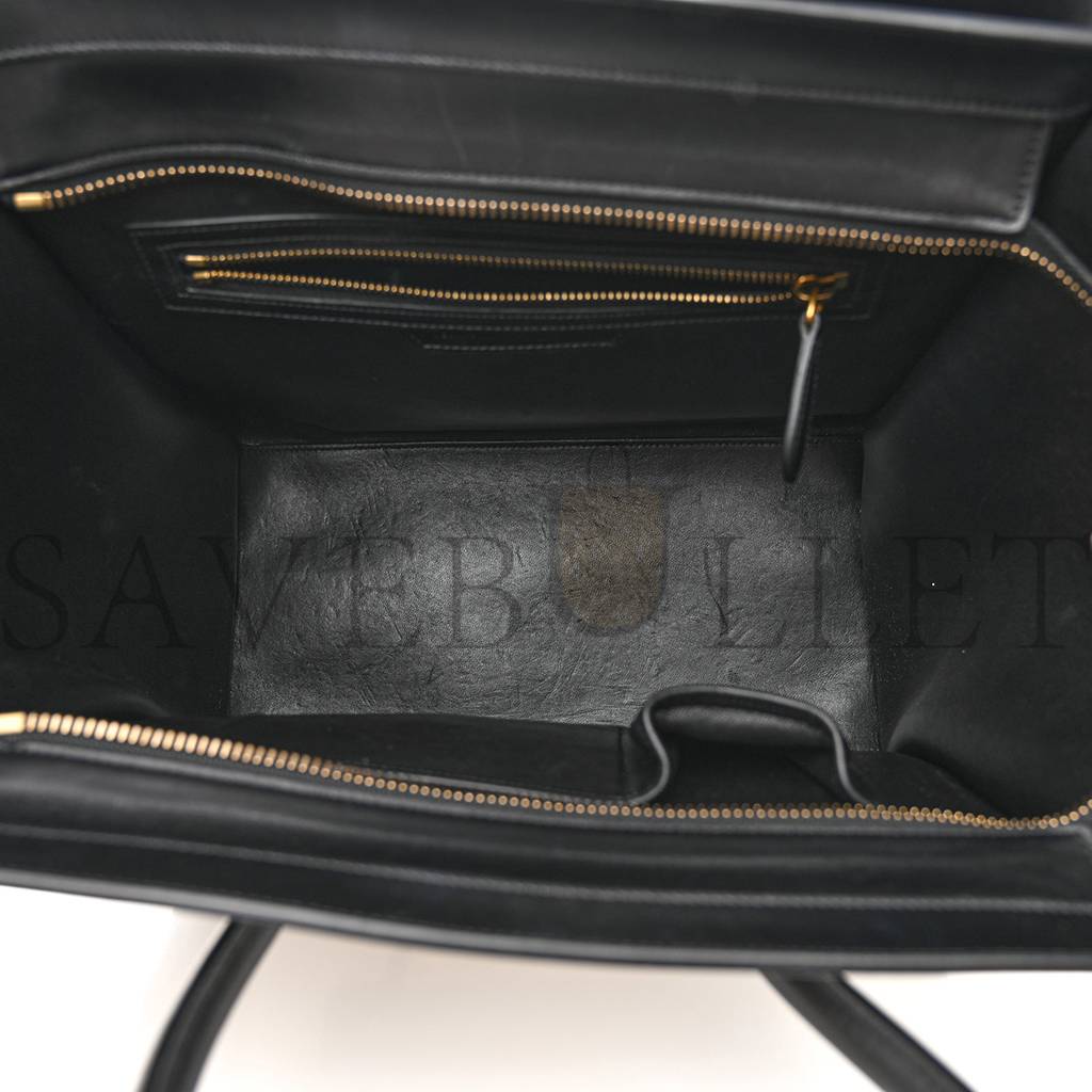 Ce**e bullhide calfskin mini bi-color luggage black white (34*30*17cm)