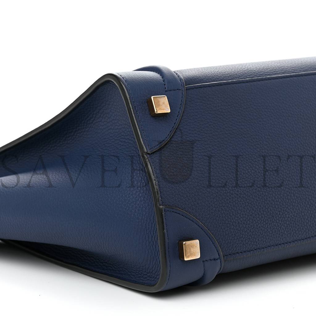 Ce**e drummed calfskin micro luggage marine (26*25*13cm)