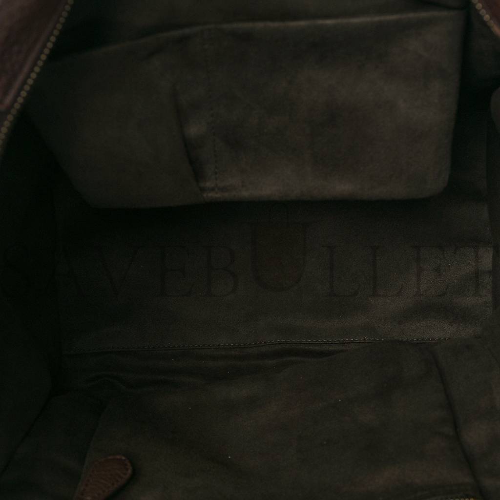 Ce**e drummed calfskin mini luggage dark brown (30*29*18cm)