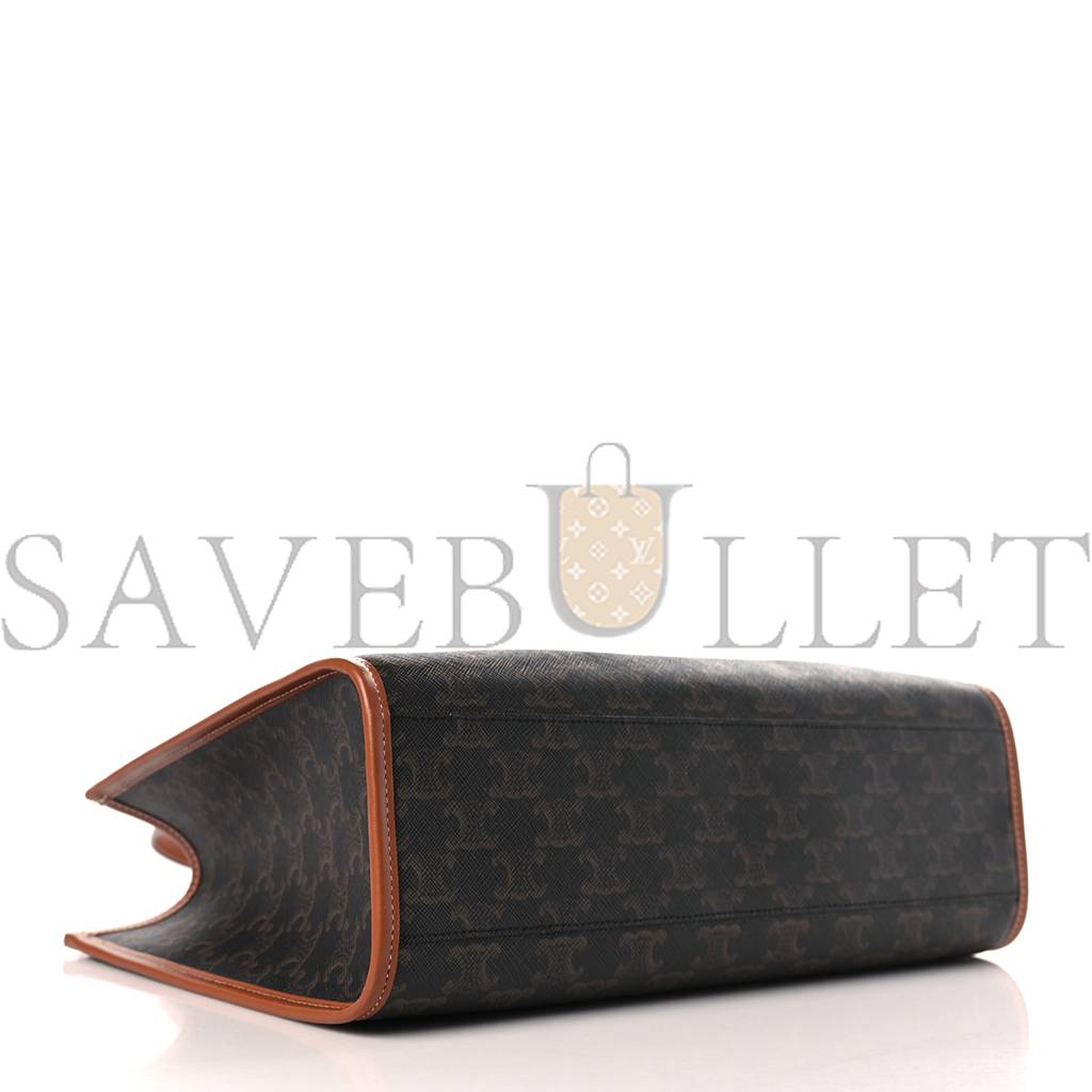 Ce**e triomphe canvas calfskin mini horizontal cabas tan (34*23*11cm)