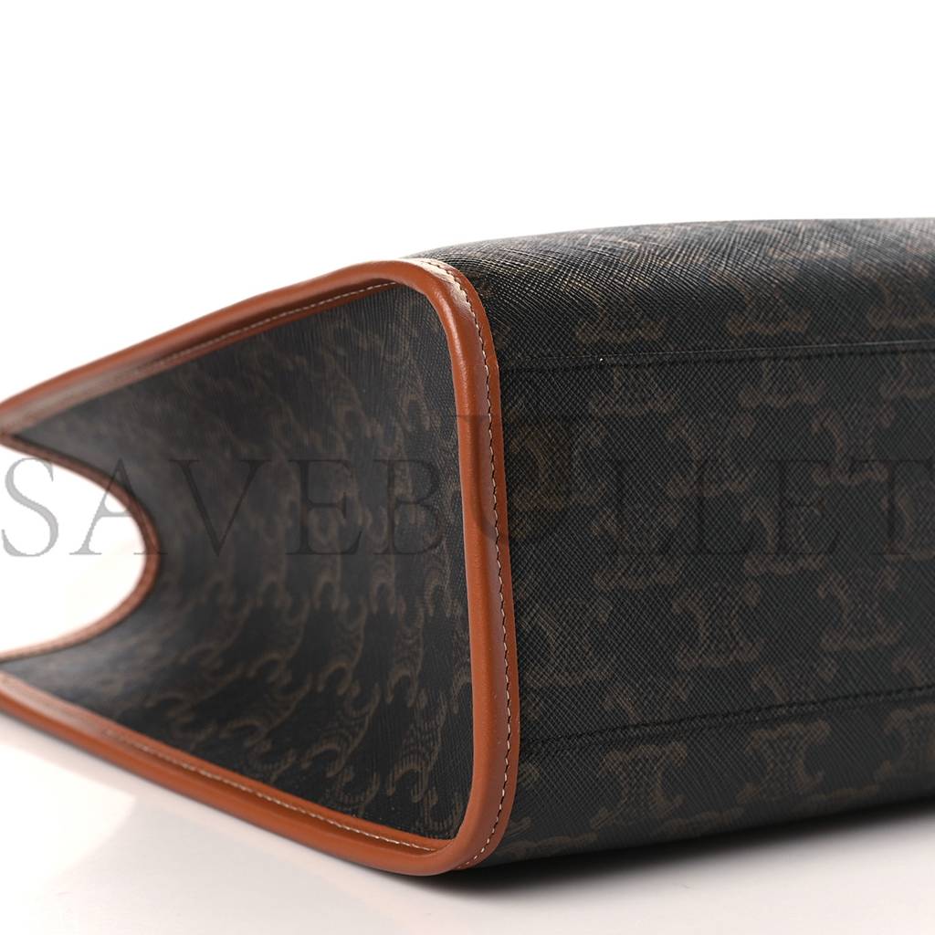 Ce**e triomphe canvas calfskin mini horizontal cabas tan (34*23*11cm)