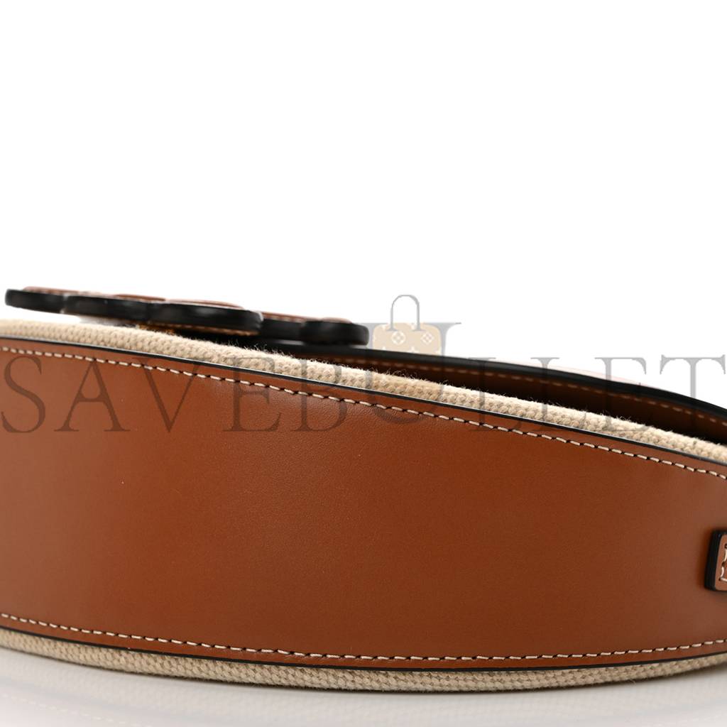 Ce**e textile calfskin triomphe besace natural tan (22*14*6cm)