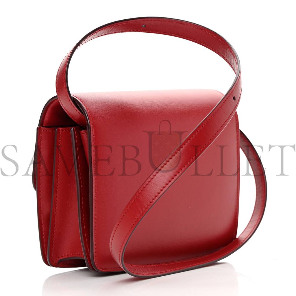 Ce**e smooth calfskin small classic box flap bag red (17*15*7cm)