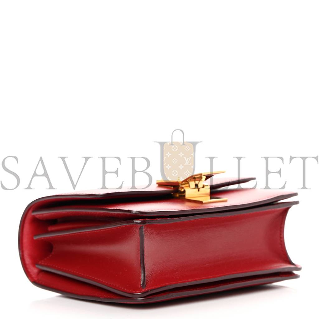 Ce**e smooth calfskin small classic box flap bag red (17*15*7cm)