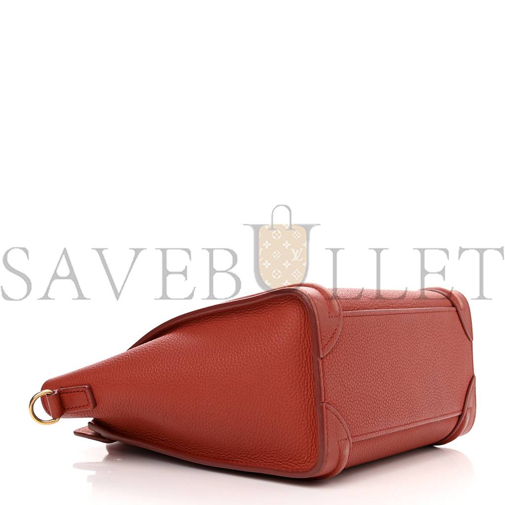 Ce**e drummed calfskin nano luggage red (20*20*10cm)