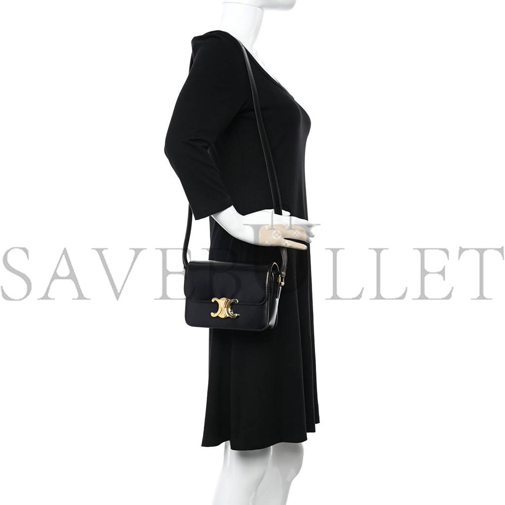 Ce**e shiny calfskin teen triomphe black (18*13*6cm)