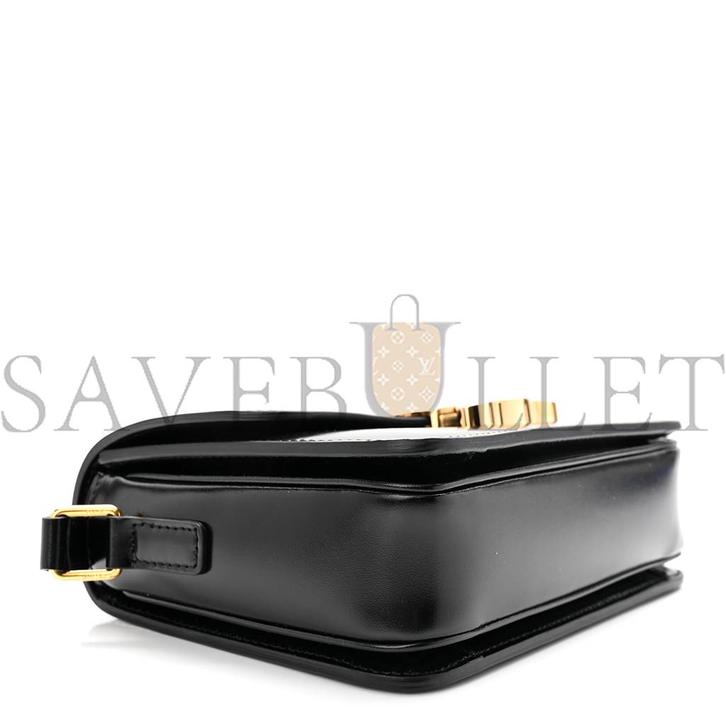 Ce**e shiny calfskin teen triomphe black (18*13*6cm)