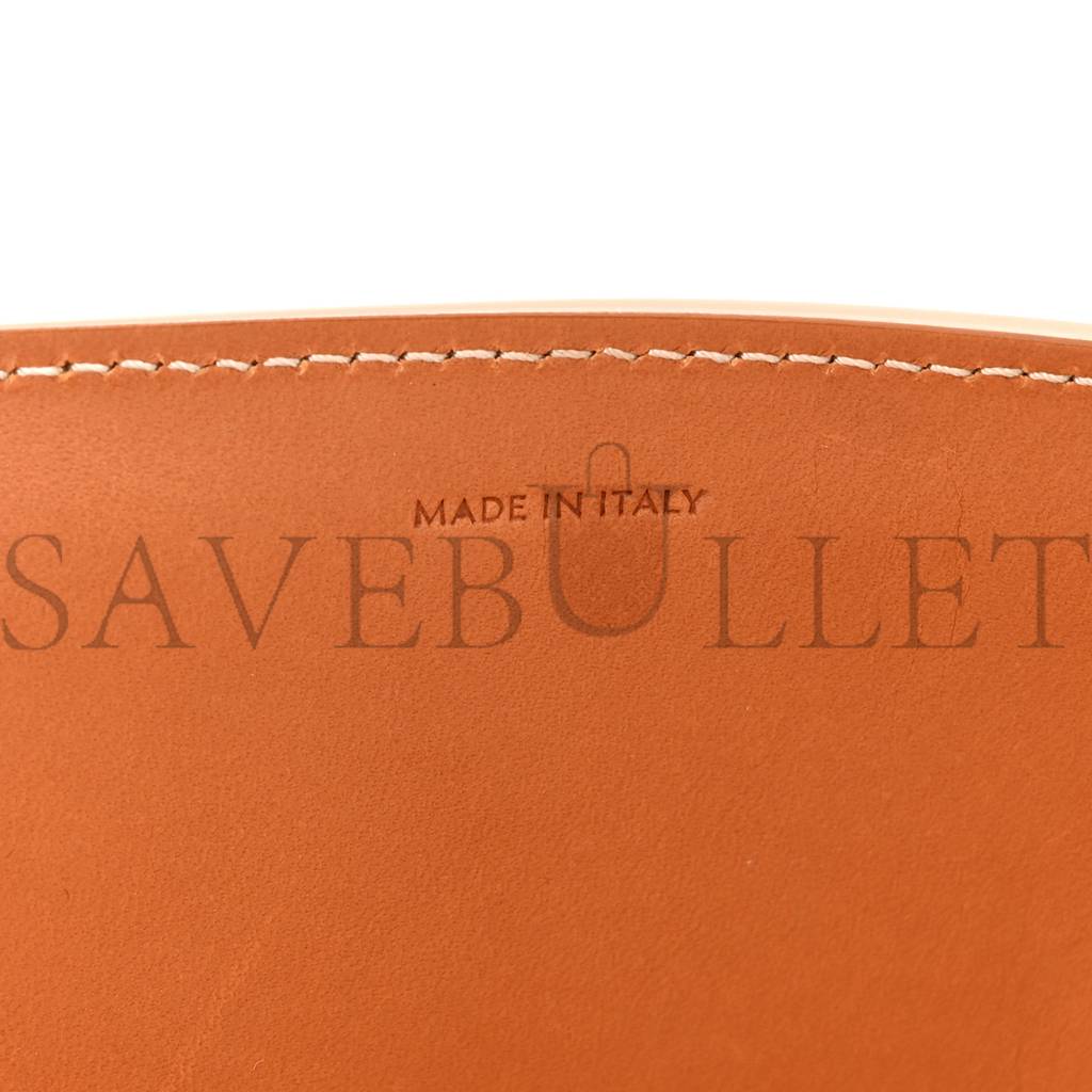 Ce**e canvas calfskin logo print vertical cabas natural tan (39*36*9cm)