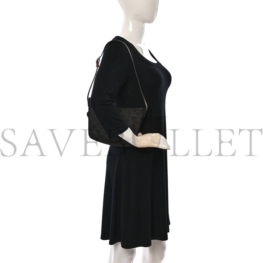 Ce**e triomphe canvas calfskin medium croque bag tan (20*16*3cm)