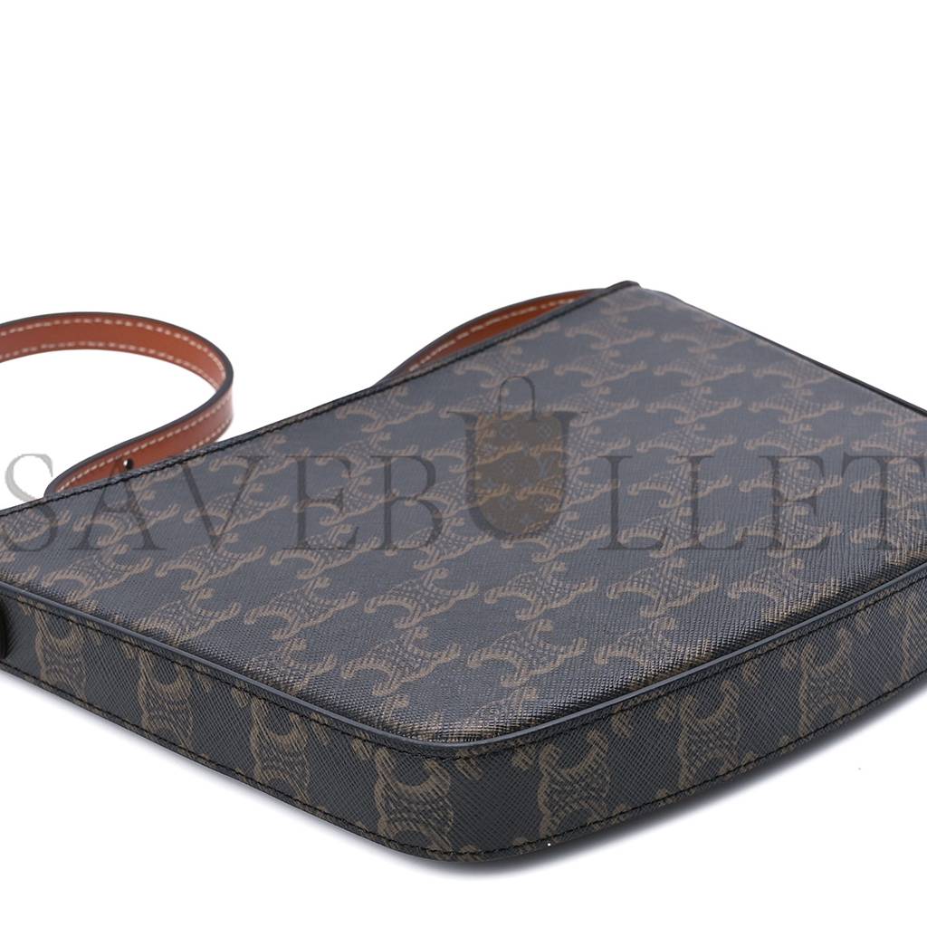 Ce**e triomphe canvas calfskin medium croque bag tan (20*16*3cm)