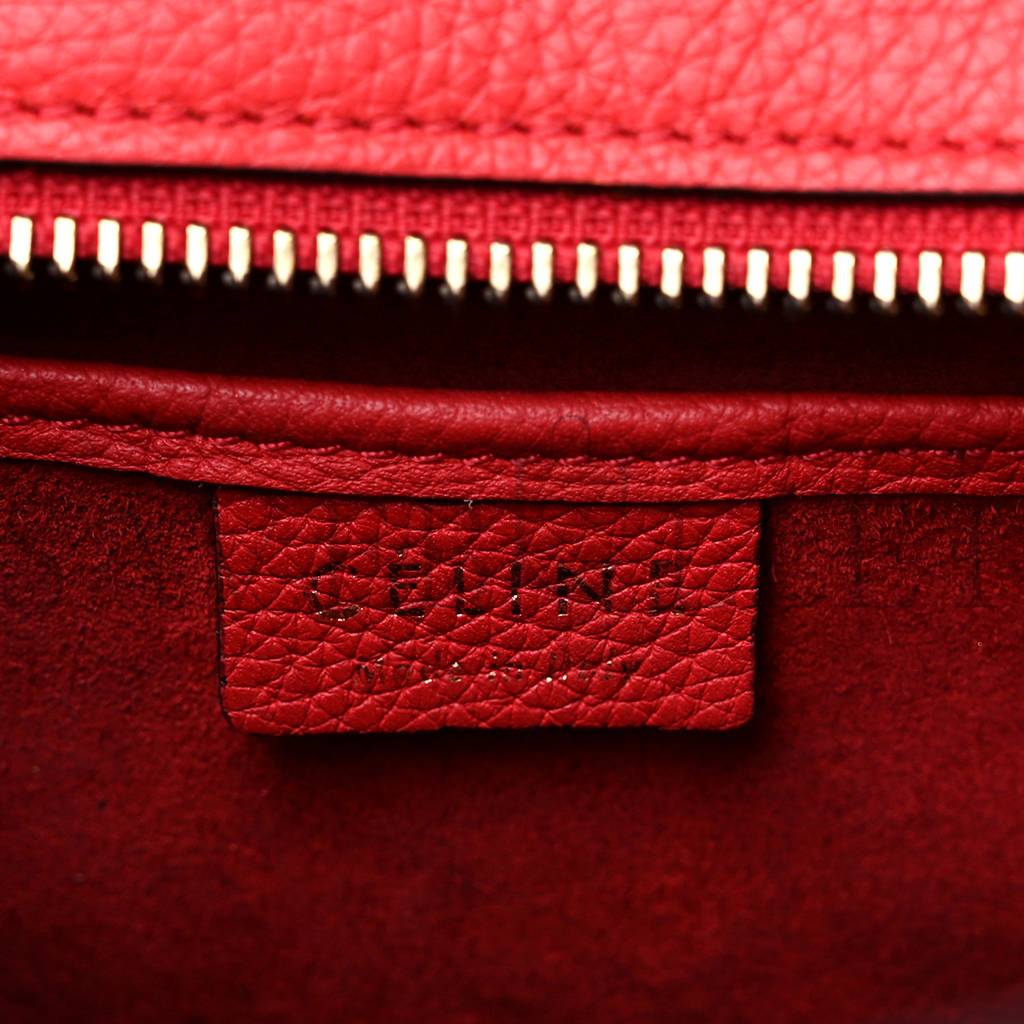 Ce**e drummed calfskin nano luggage red (19*19*10cm)