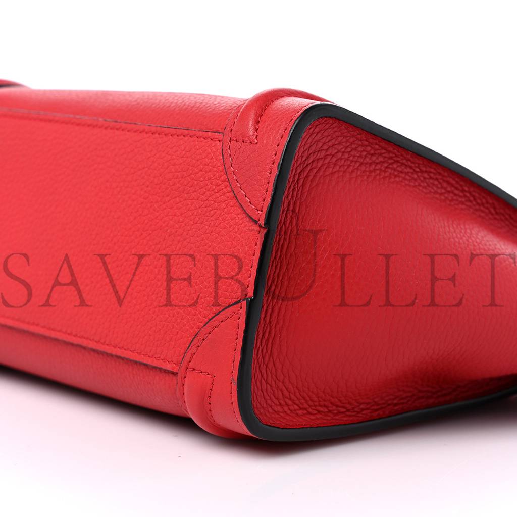 Ce**e drummed calfskin nano luggage red (19*19*10cm)