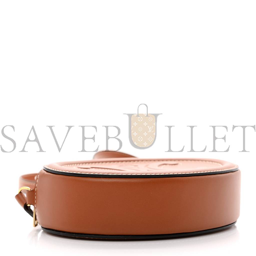 Ce**e smooth calfskin cuir triomphe oval crossbody purse tan (16*12*4cm)