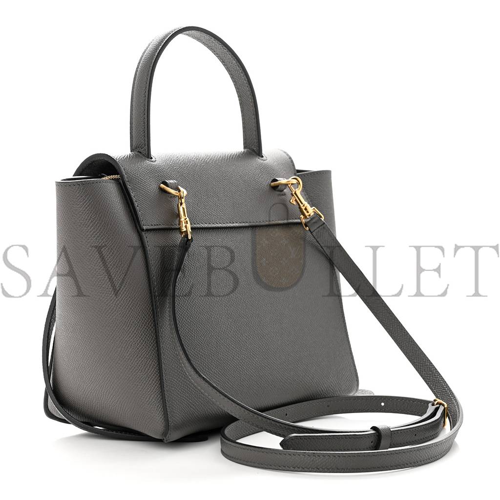 Ce**e grained calfskin nano belt bag grey (20*17*11cm)