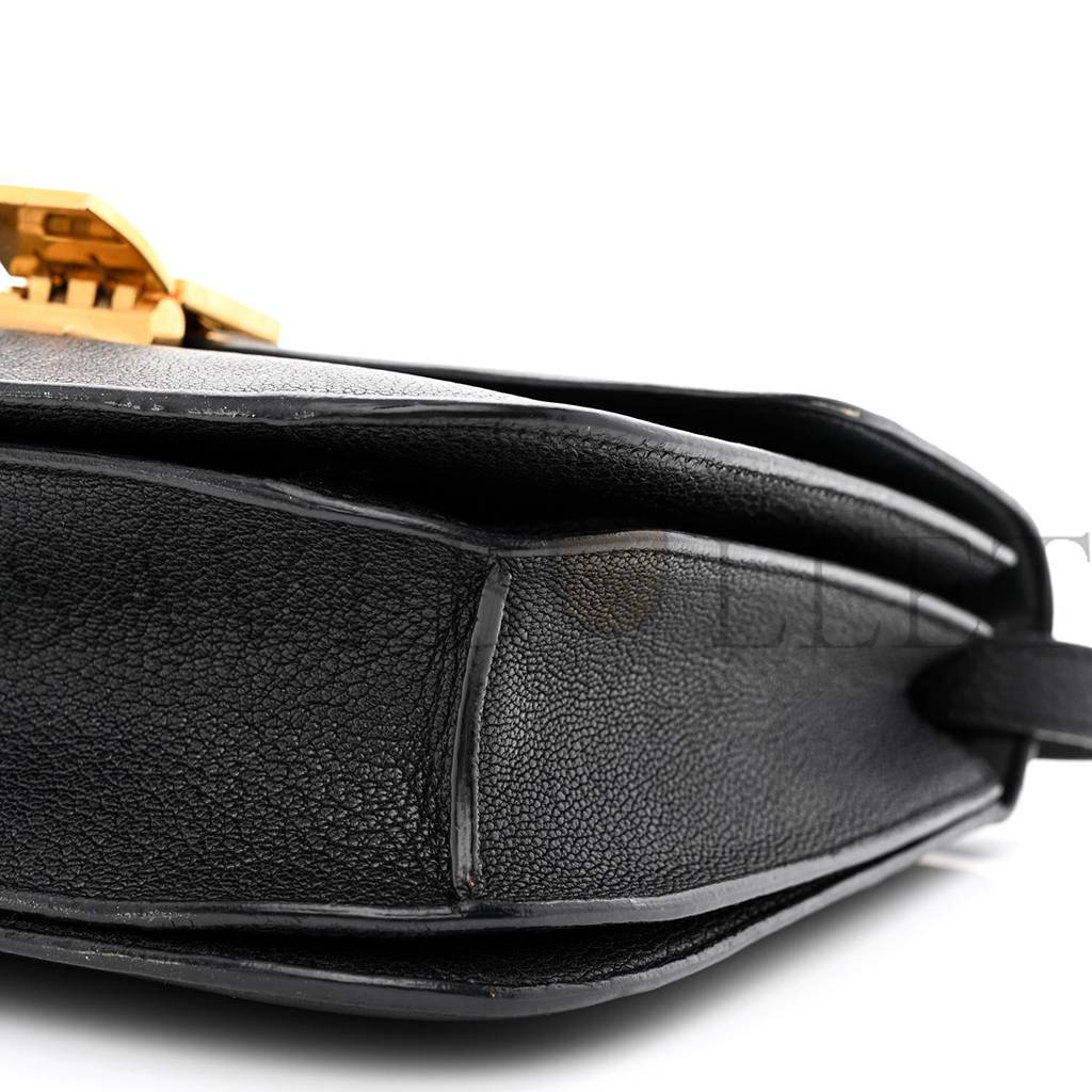 Ce**e liege calfskin medium classic box flap bag black (24*18*7cm)