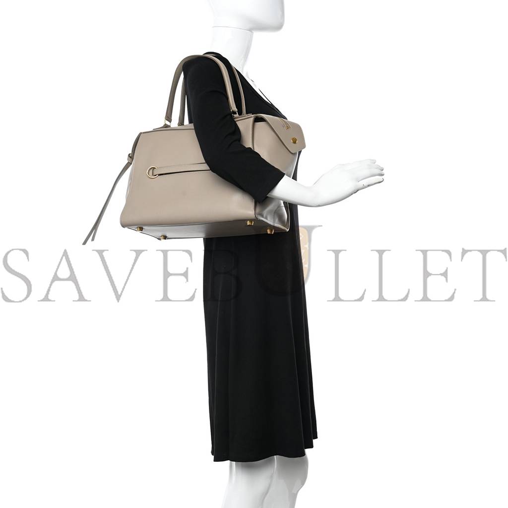 Ce**e smooth calfskin small ring bag light taupe (30*26*17cm)