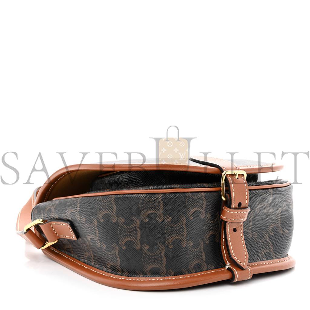 Ce**e triomphe canvas medium folco bag tan (18*17*6cm)