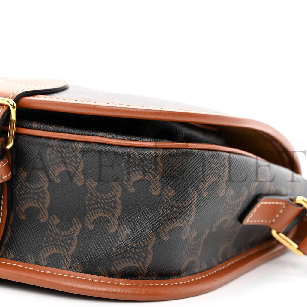 Ce**e triomphe canvas medium folco bag tan (18*17*6cm)