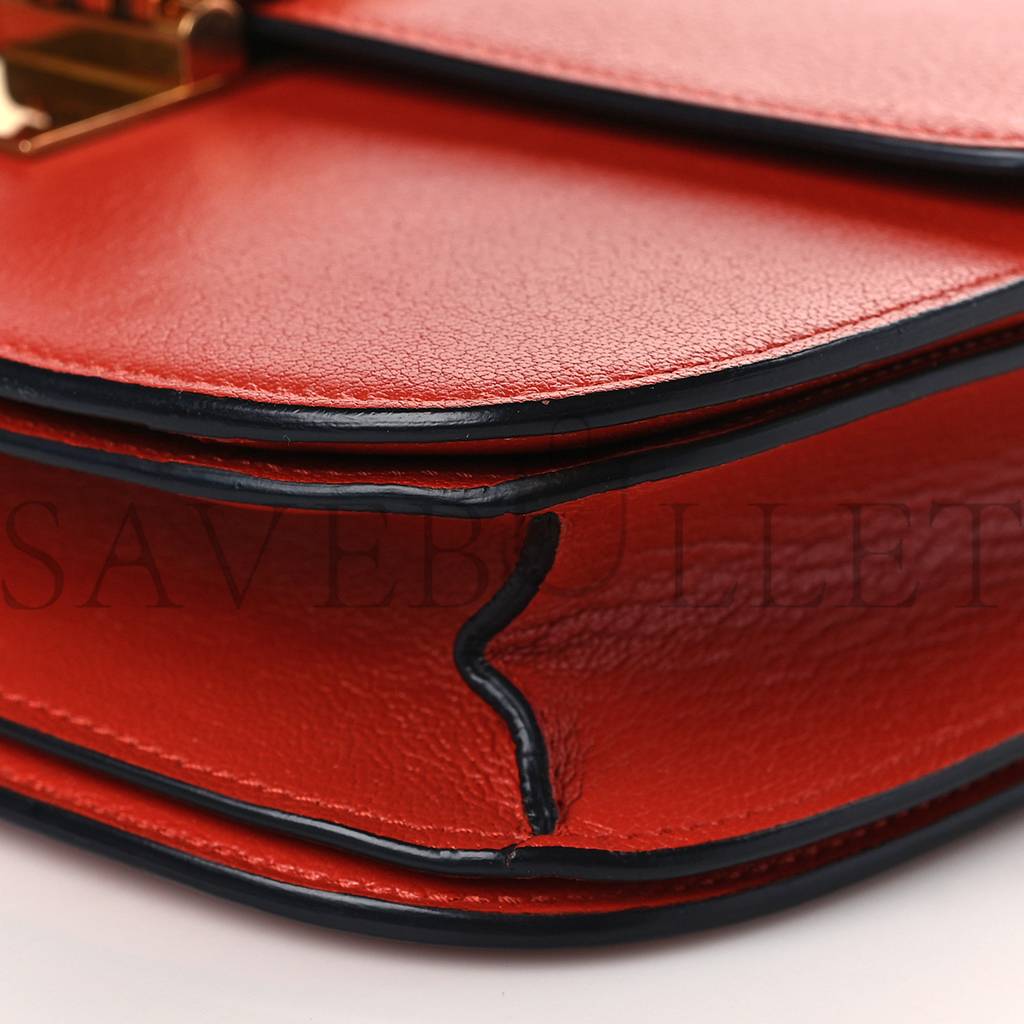 Ce**e goatskin medium classic box flap bag cinnamon (23*18*6cm)