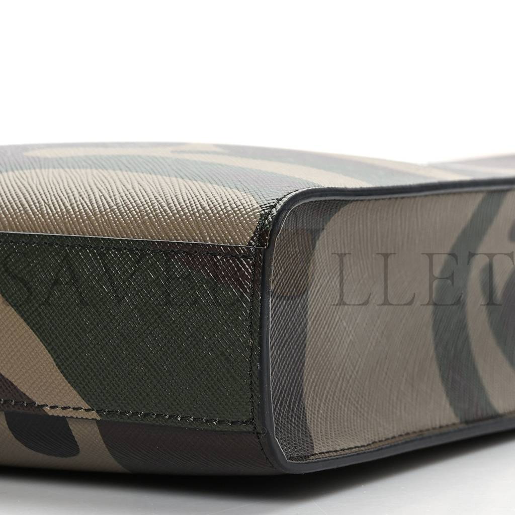 Ce**e canvas calfskin mini vertical cabas khaki (20*17*6cm)