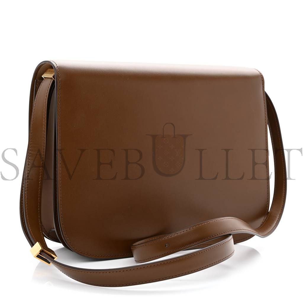 Ce**e box calfskin medium classic box flap bag camel (23*20*6cm)