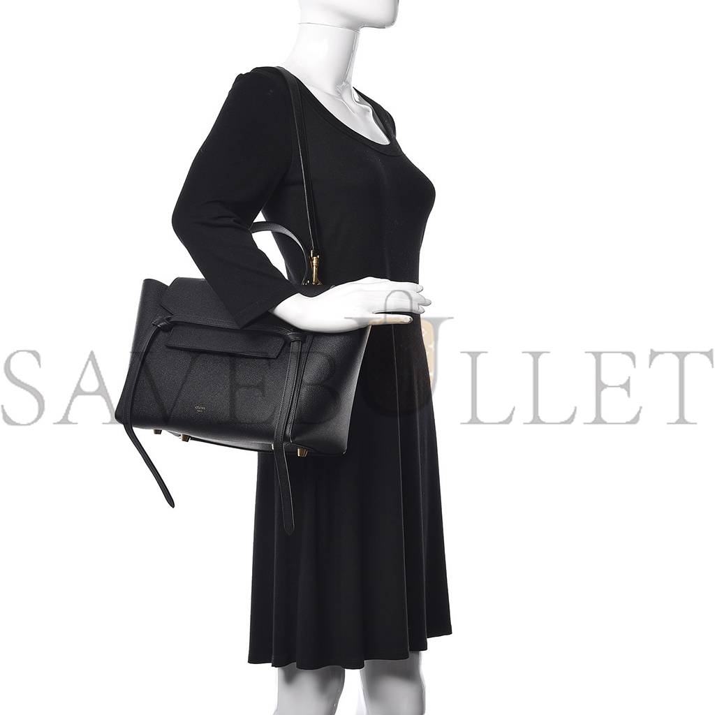 Ce**e grained calfskin mini belt bag black (28*25*16cm)