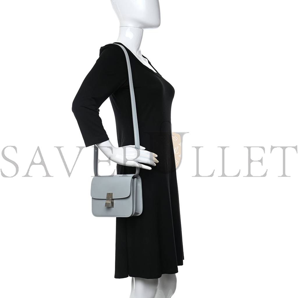 Ce**e box calfskin teen classic box flap bag frost (18*15*6cm)